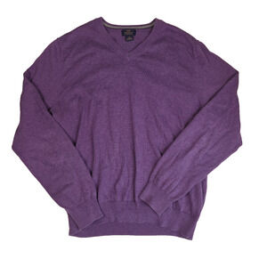 Brooks Brothers 346 Sweater Mens Sz M Purple Pullover V-Neck Supima Cotton